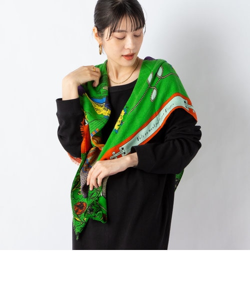 manipuri/ マニプリ】プリントウールシルクスカーフ120｜ノーリーズの