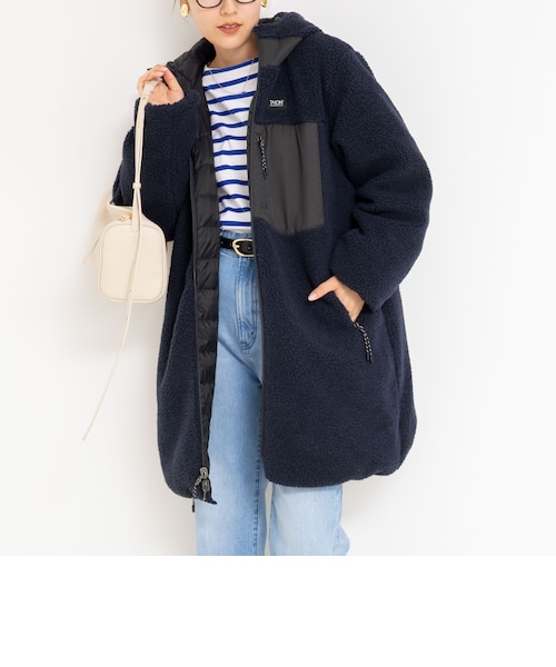 ◇【WEB限定】【TAION/タイオン】別注ボア×ダウンフードコート