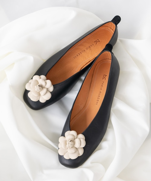 FABIO RUSCONI】ラウンドトウVカットカメリアバレエ｜ブリジット