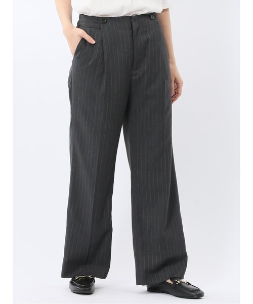 ビリーストライプ ワイドパンツ グレー(セットアップ可能)｜エムエフ