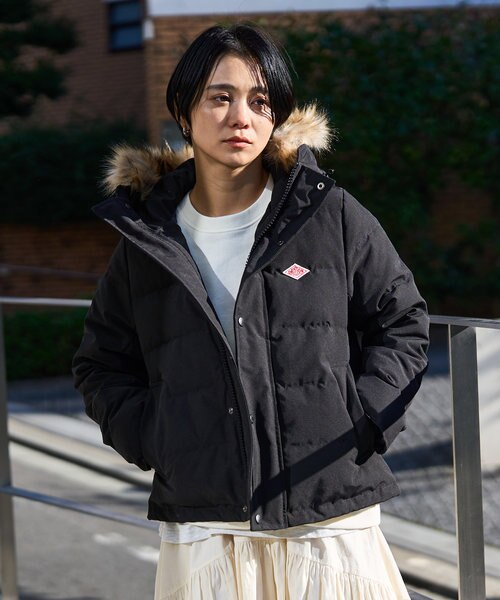 FAKE FAR HOODED DOWN JACKET/フェイクファー フード ダウンジャケット