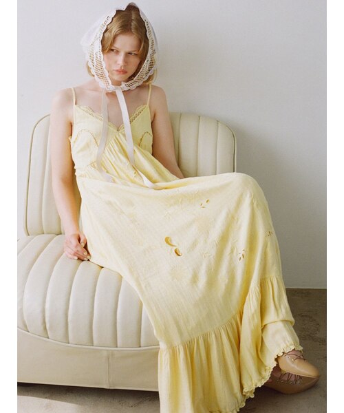 フラワーエンブロイダリーマキシワンピース｜スナイデルの通販｜&mall