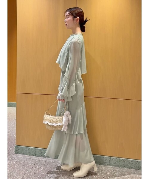 ブラウスレイヤードフリルワンピース｜スナイデルの通販｜&mall