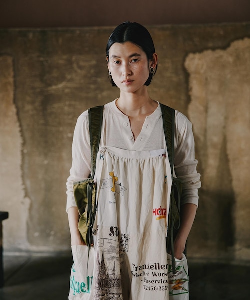 Vintageヨーロピアンエコバッグリメイクサロペット｜フリークスストア