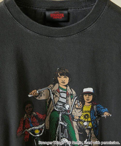 Stranger Things bicycle Long Sleeve T-shir/ストレンジャーシングス