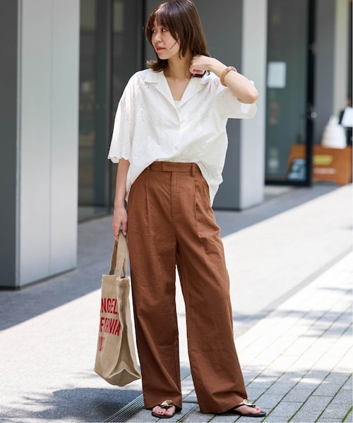 追加》コットンカットワーク刺繍開襟シャツ｜ジャーナルスタンダード