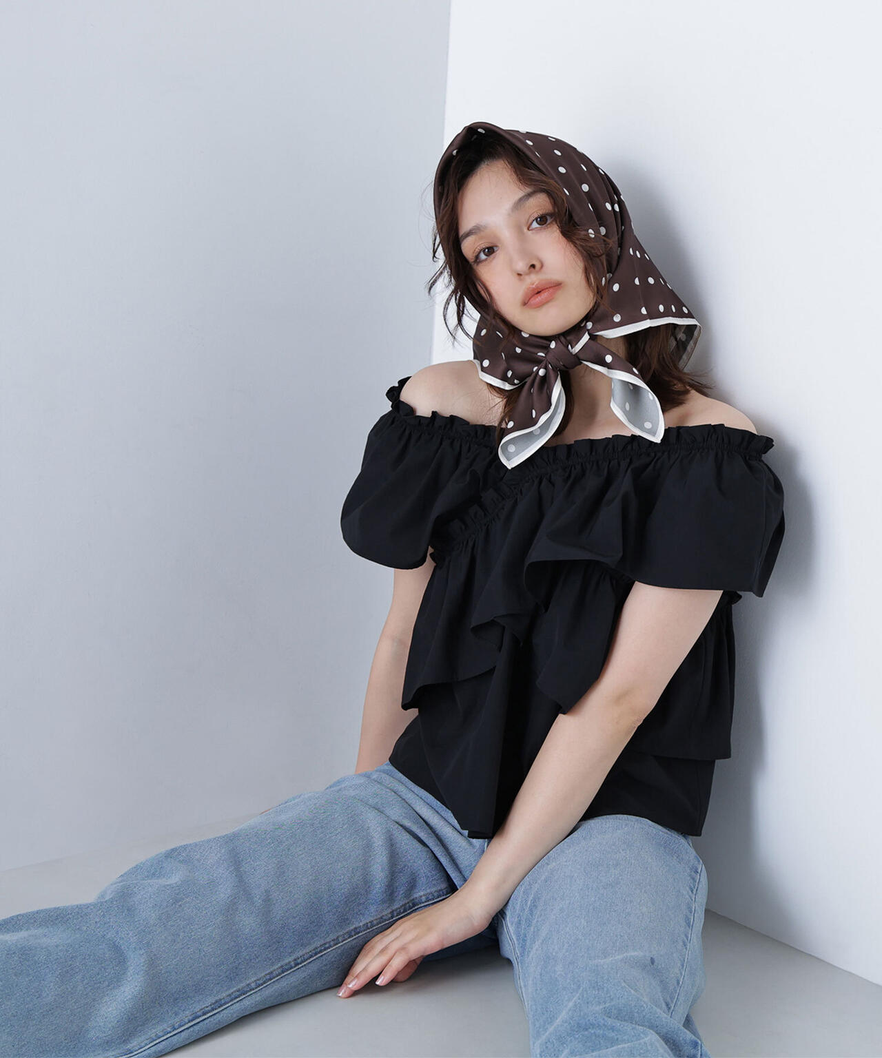 クロスフリルギャザーブラウス | NATURAL BEAUTY BASIC（ナチュラル