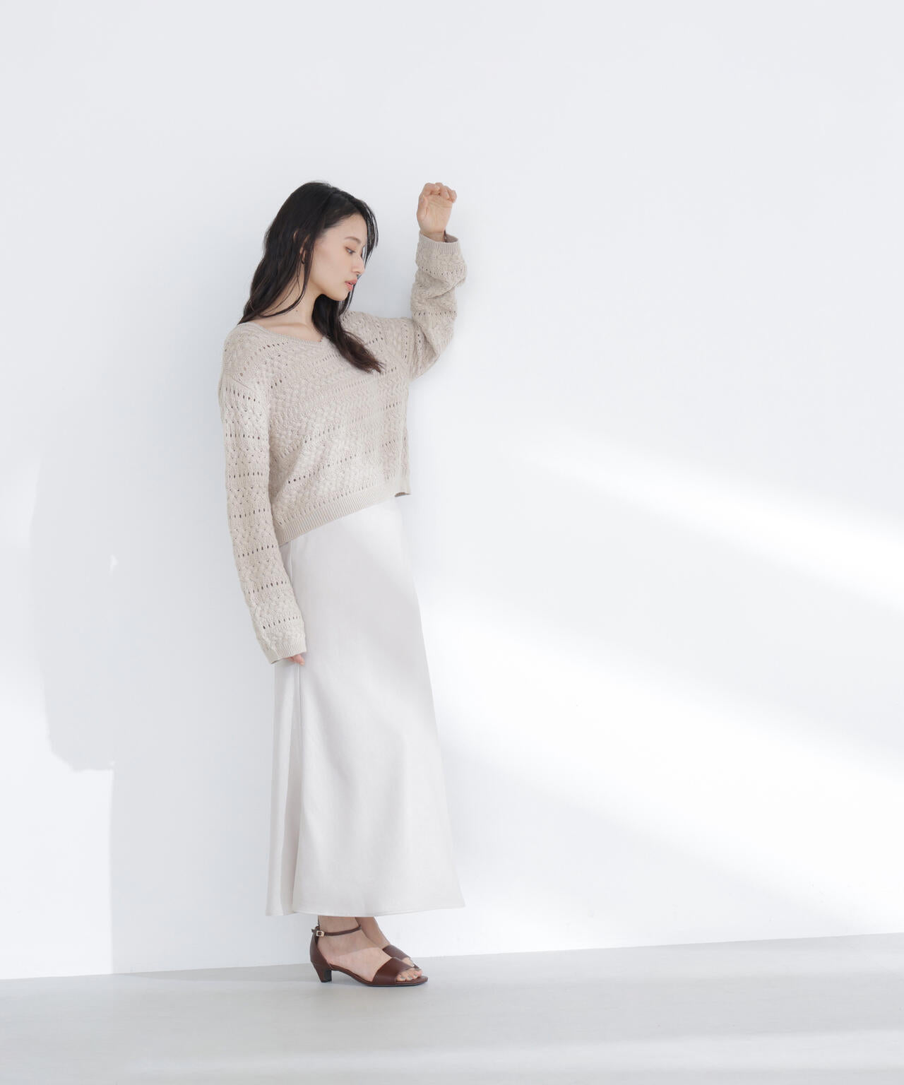 バイアスサテンナロースカート | NATURAL BEAUTY BASIC（ナチュラル