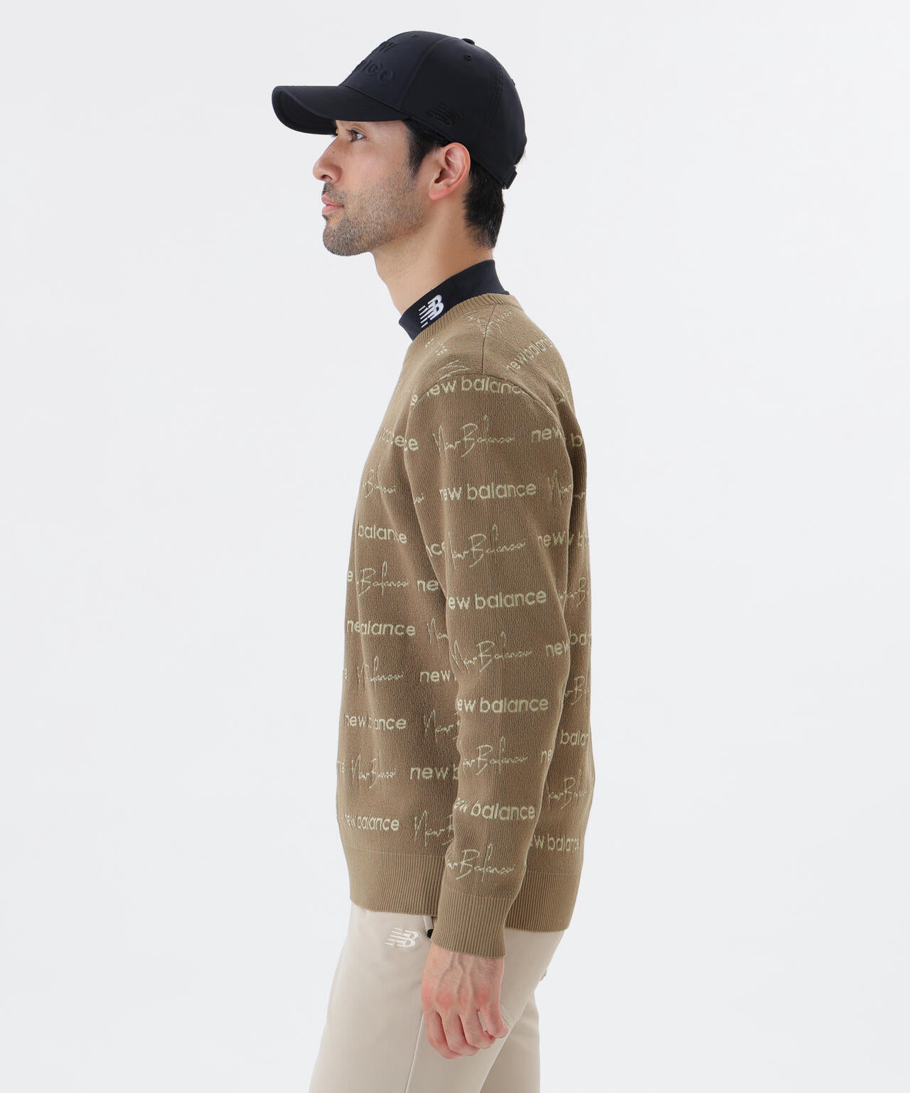 ロゴラッピングペーパー柄 クルーネック ニット プルオーバー (MENS