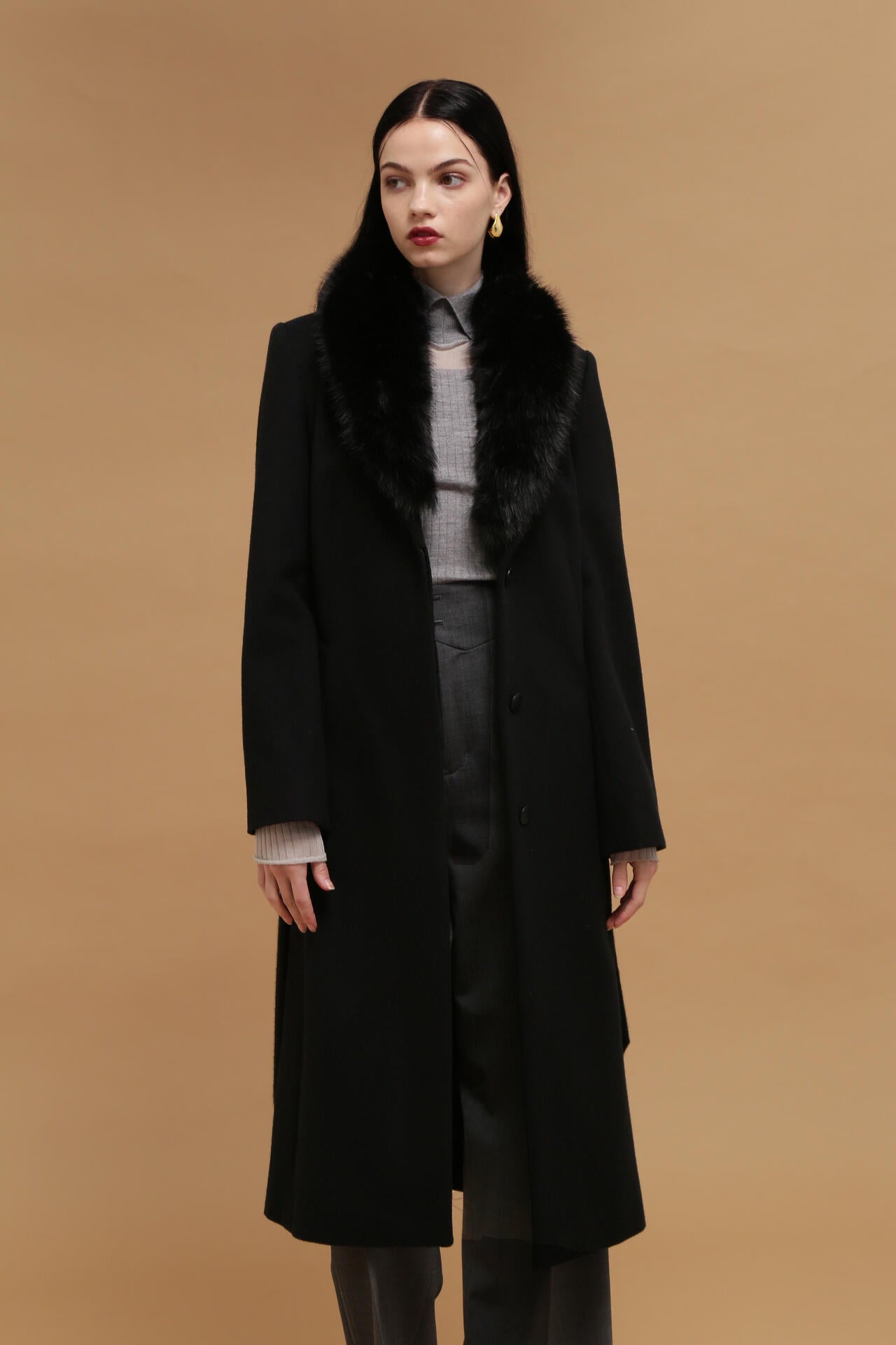 カシミヤ混ベルテッドコート | PINKY&DIANNE（ピンキー&ダイアン