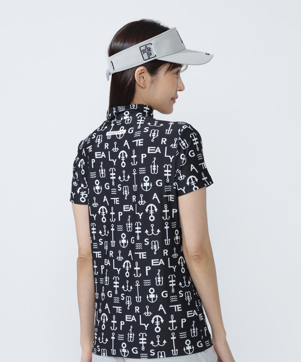 アンカーロゴ柄プリント半袖モックネックカットソー | PEARLY GATES