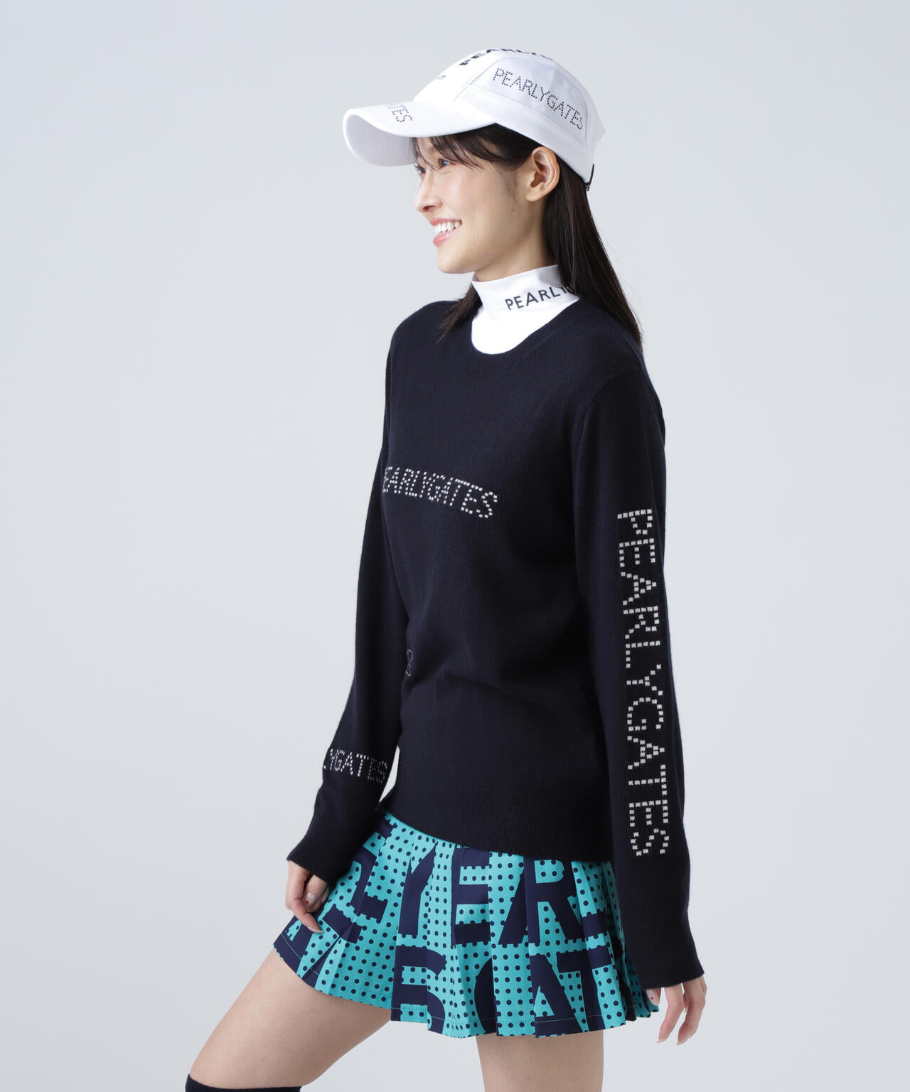 12G部分ジャガードカシミヤ100クルーネックニットプルオーバー