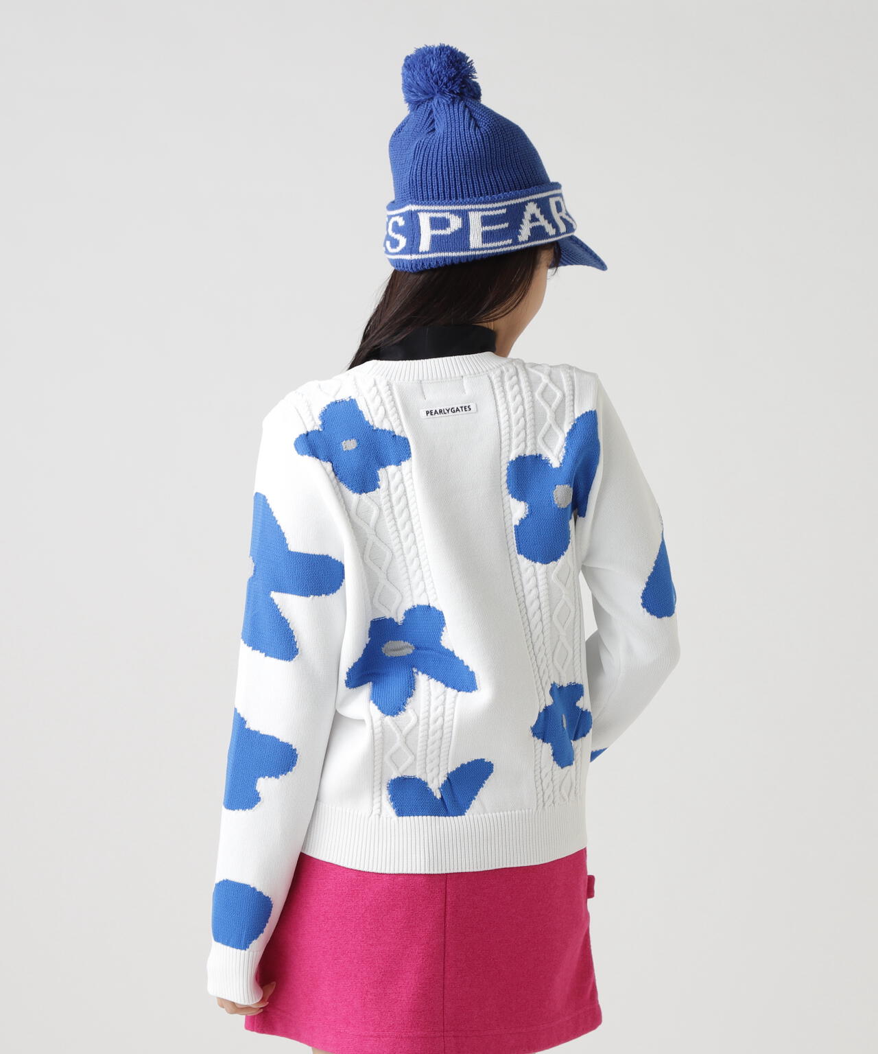 アラン柄×インターシャ クルーネックニットプルオーバー ＜ランダム