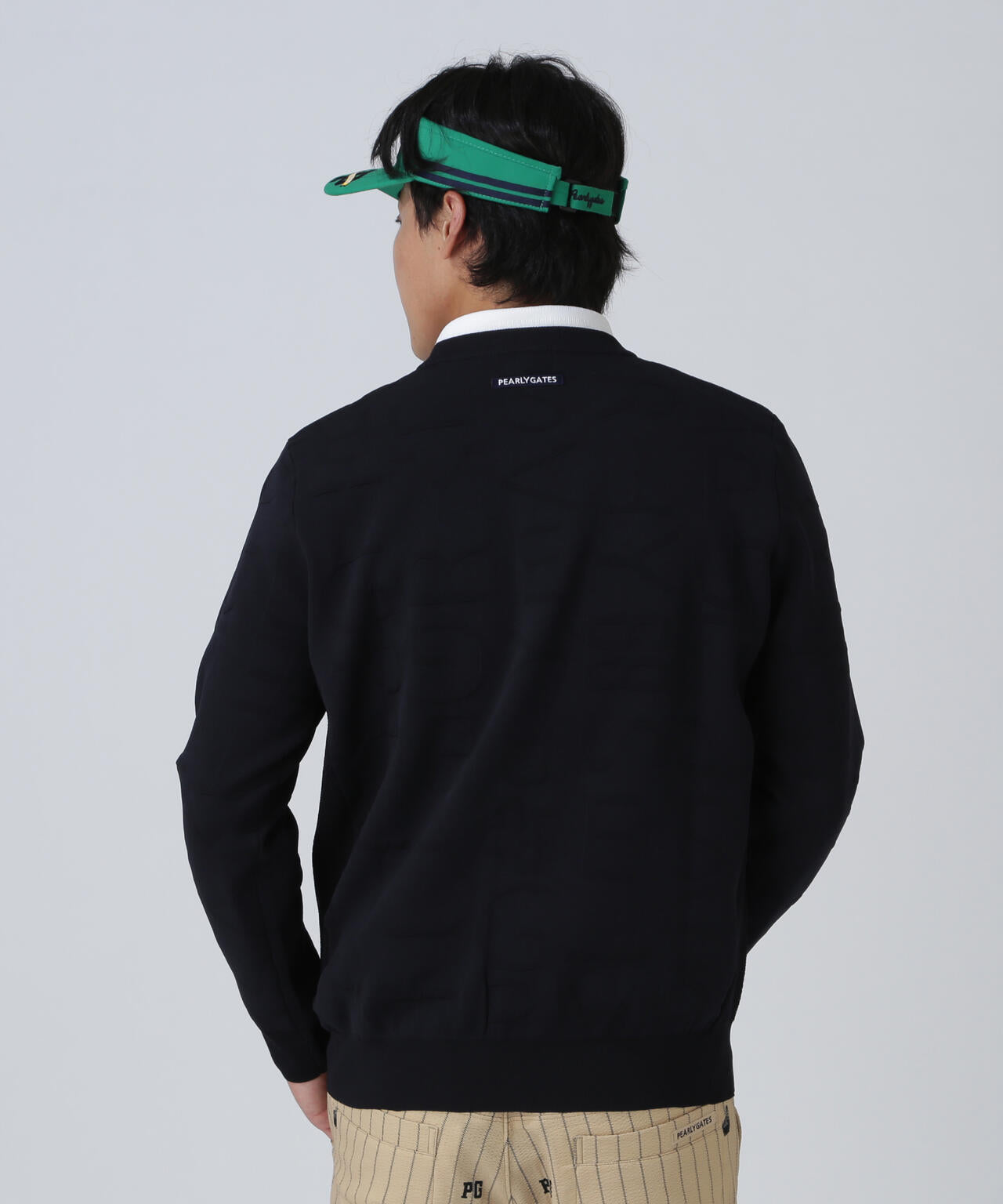 14Gクルーネックニットプルオーバー ＜ジャガードロゴ総柄＞ | PEARLY