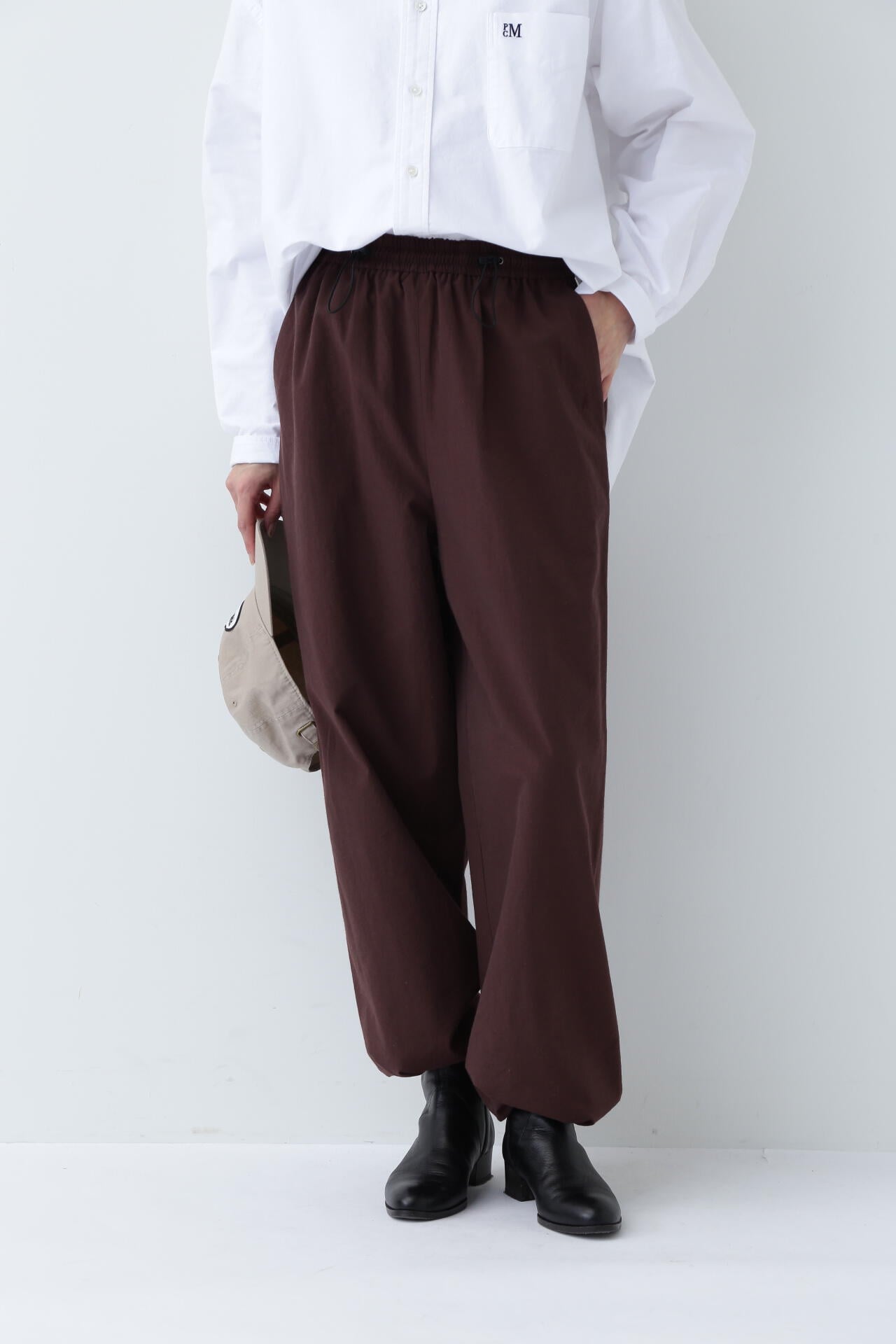 タマキニイメ ストンT プルオーバー 綿 焦茶色 ブラウン トップス 中古