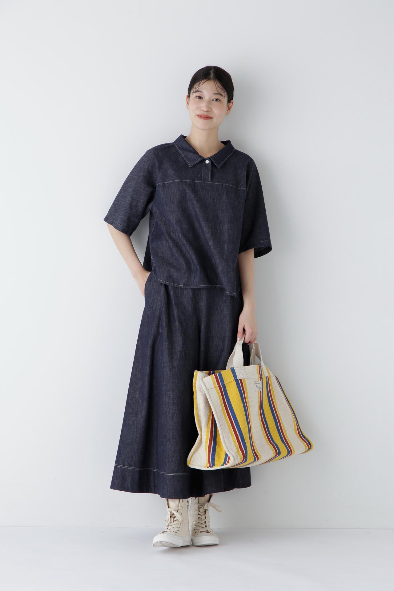 ライトオンスデニムフレアースカーチョ | human woman（ヒューマン