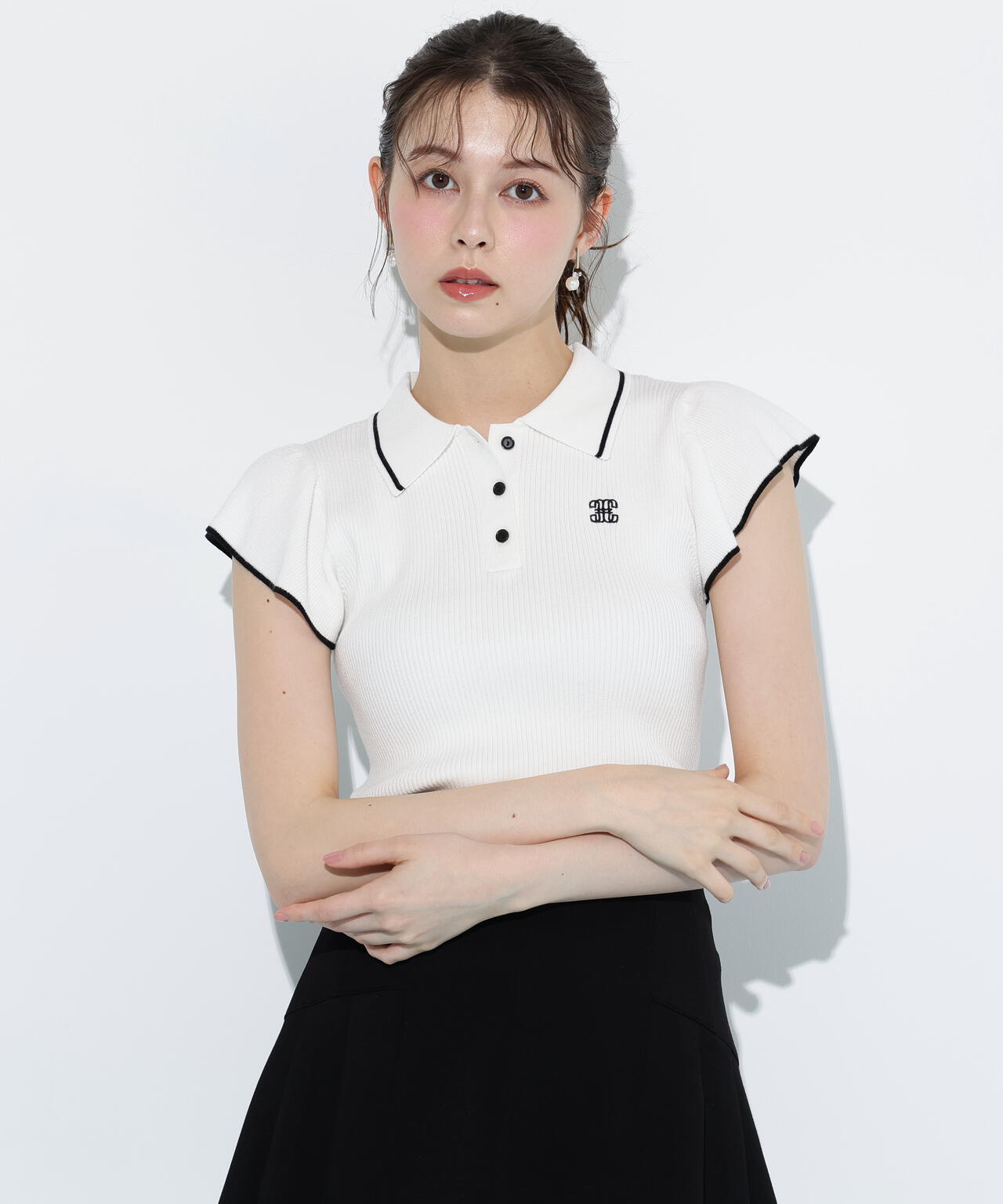 フリル袖ポロニット | JILL by JILL STUART（ジル バイ ジル