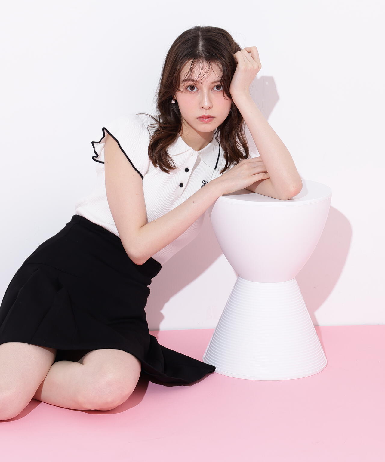 フリル袖ポロニット | JILL by JILL STUART（ジル バイ ジル