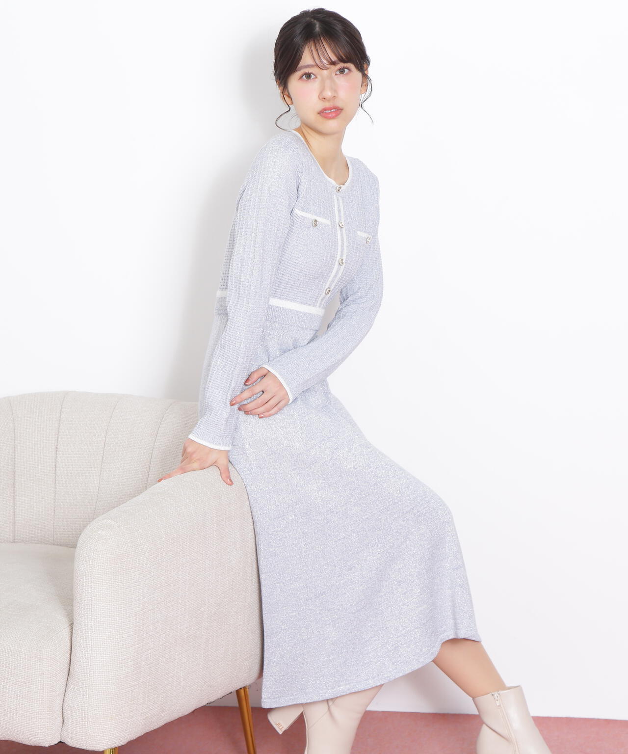 ラメツイード配色ニットワンピース | JILL by JILL STUART（ジル バイ