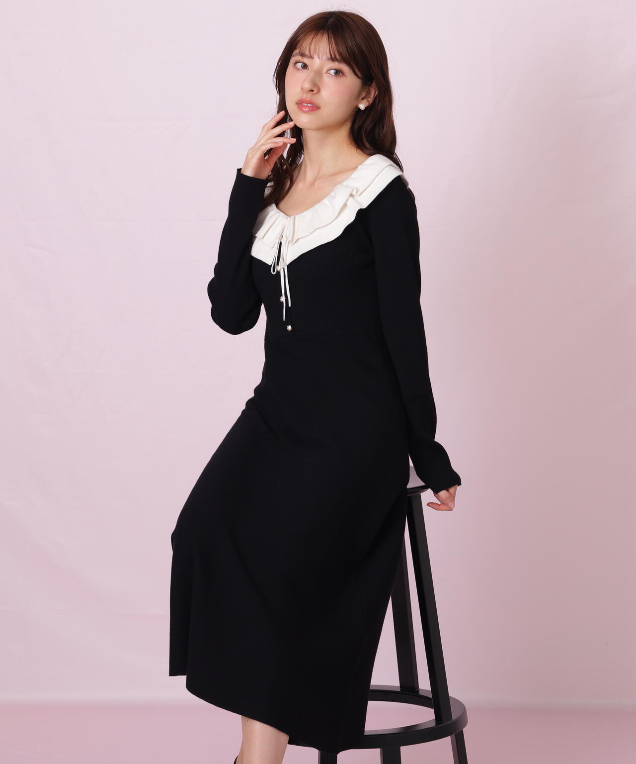 フリル襟バイカラーニットワンピース | JILL by JILL STUART（ジル