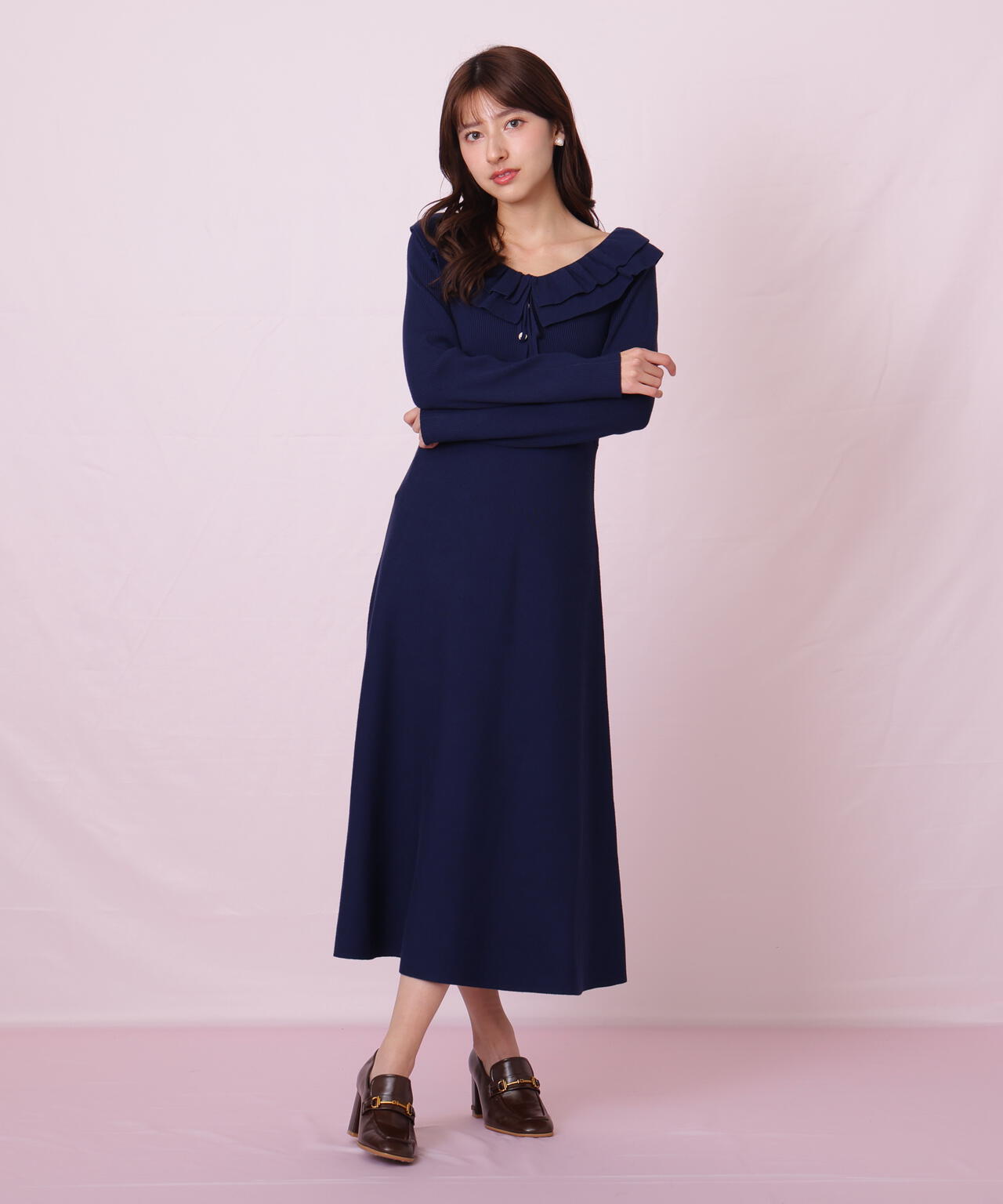 フリル襟バイカラーニットワンピース | JILL by JILL STUART（ジル