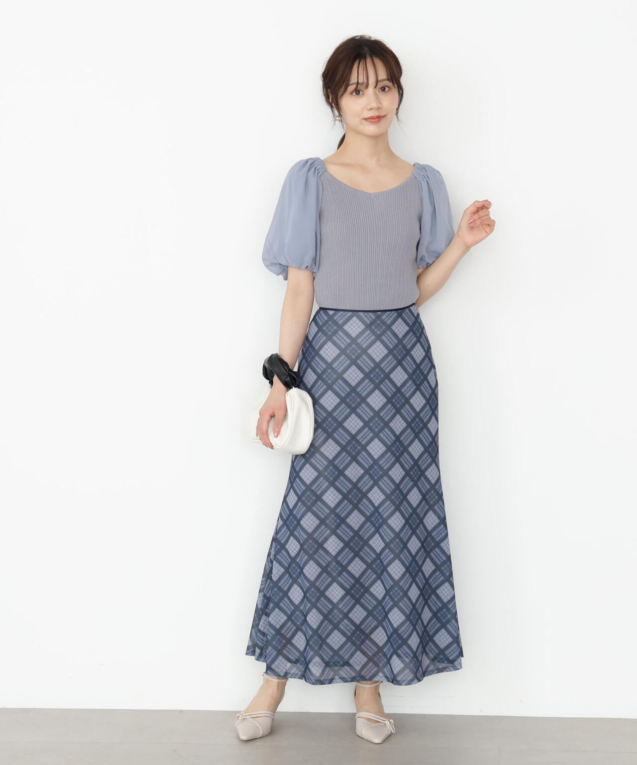 松川星さん着用】チェックナロースカート | PROPORTION BODY DRESSING