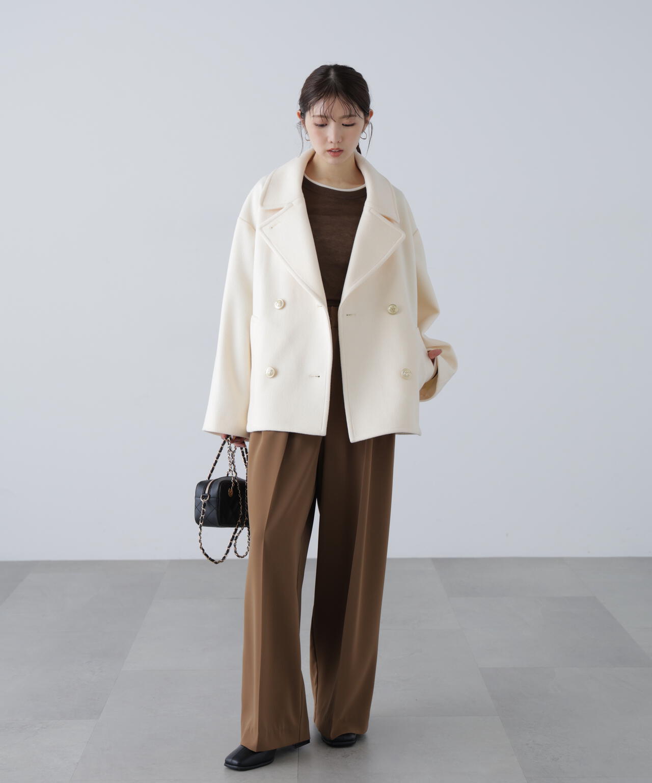 はかな企画】ミドル丈オーバーピーコート〈MFM〉 | FREE'S MART