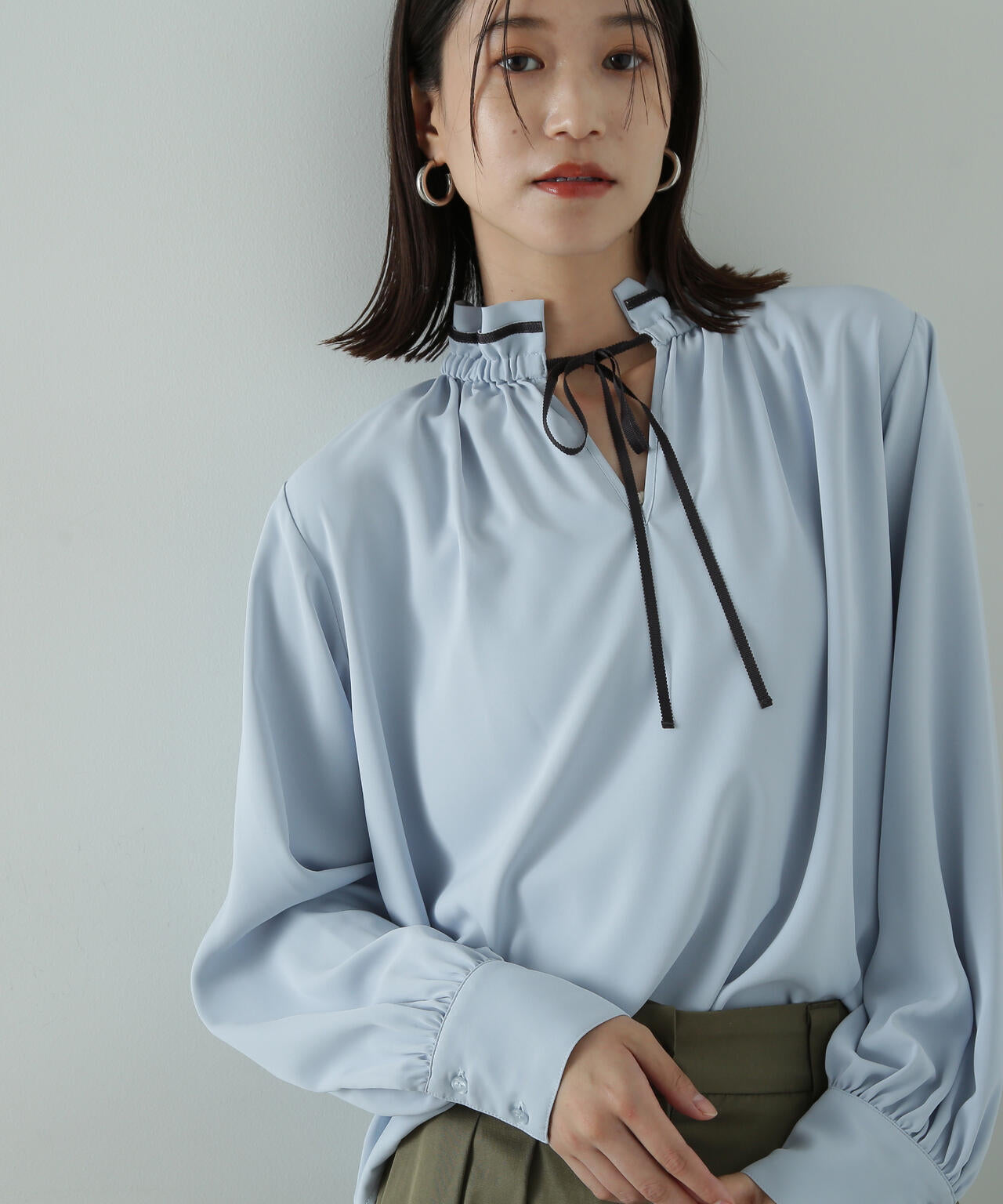 バイカラーリボンとろみブラウス | N. Natural Beauty Basic*（エヌ