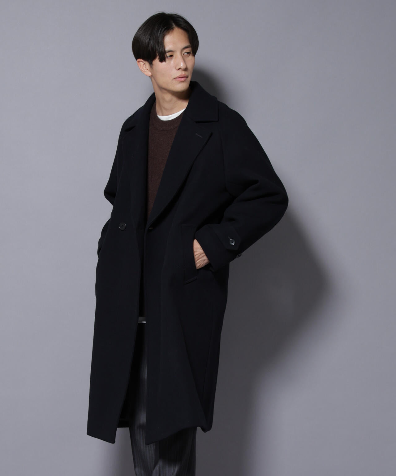 ウールカシミヤメルトンダブルコート | NANO universe（ナノ