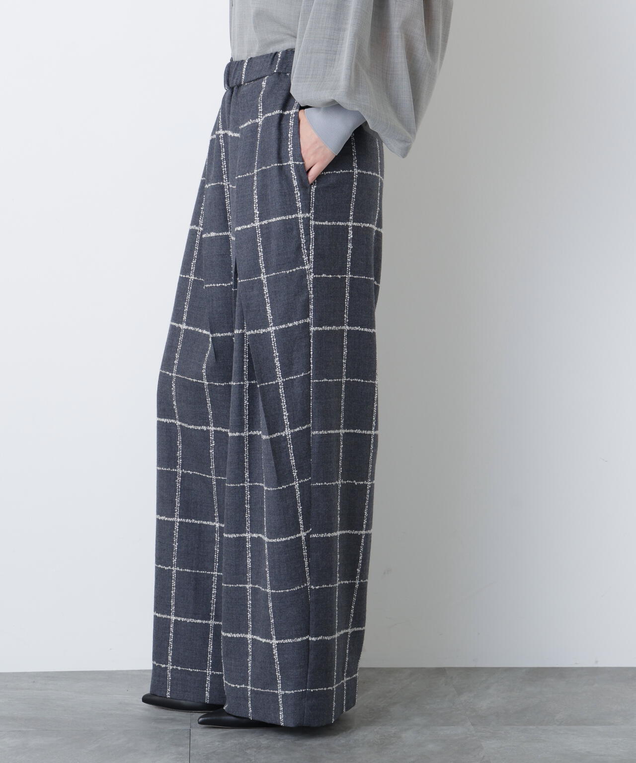 ANATOMICA チェック柄ウールスラックス 36 ANATOMICA チェック柄ウール