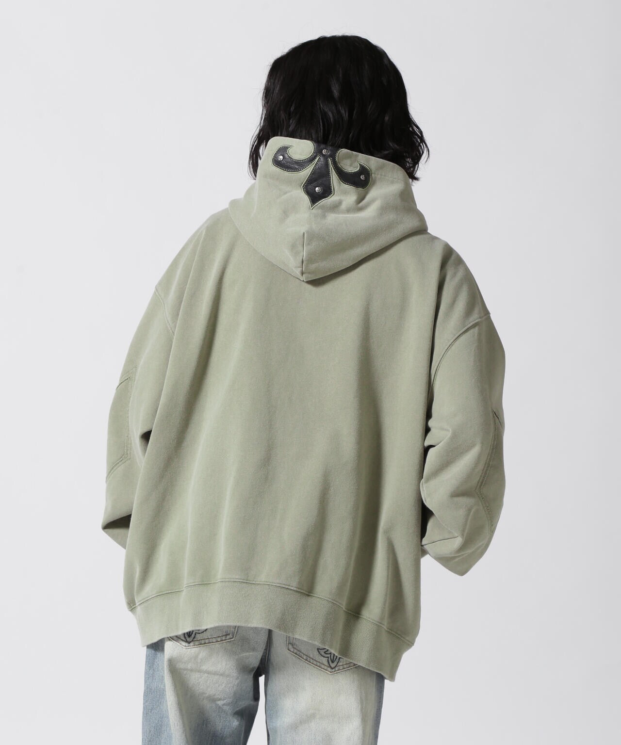 SUPPLIER/【LHP EXCLUSIVE】FLEUR LEATHER PATCH ZIP HOODIE | L.H.P