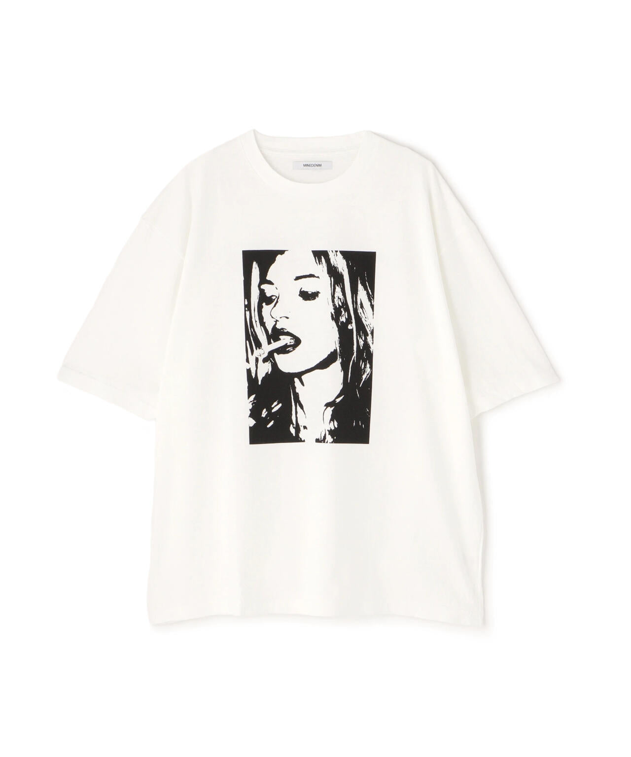 MINEDENIM（マインデニム）Monochrome Two tone Face Crewneck T-SH