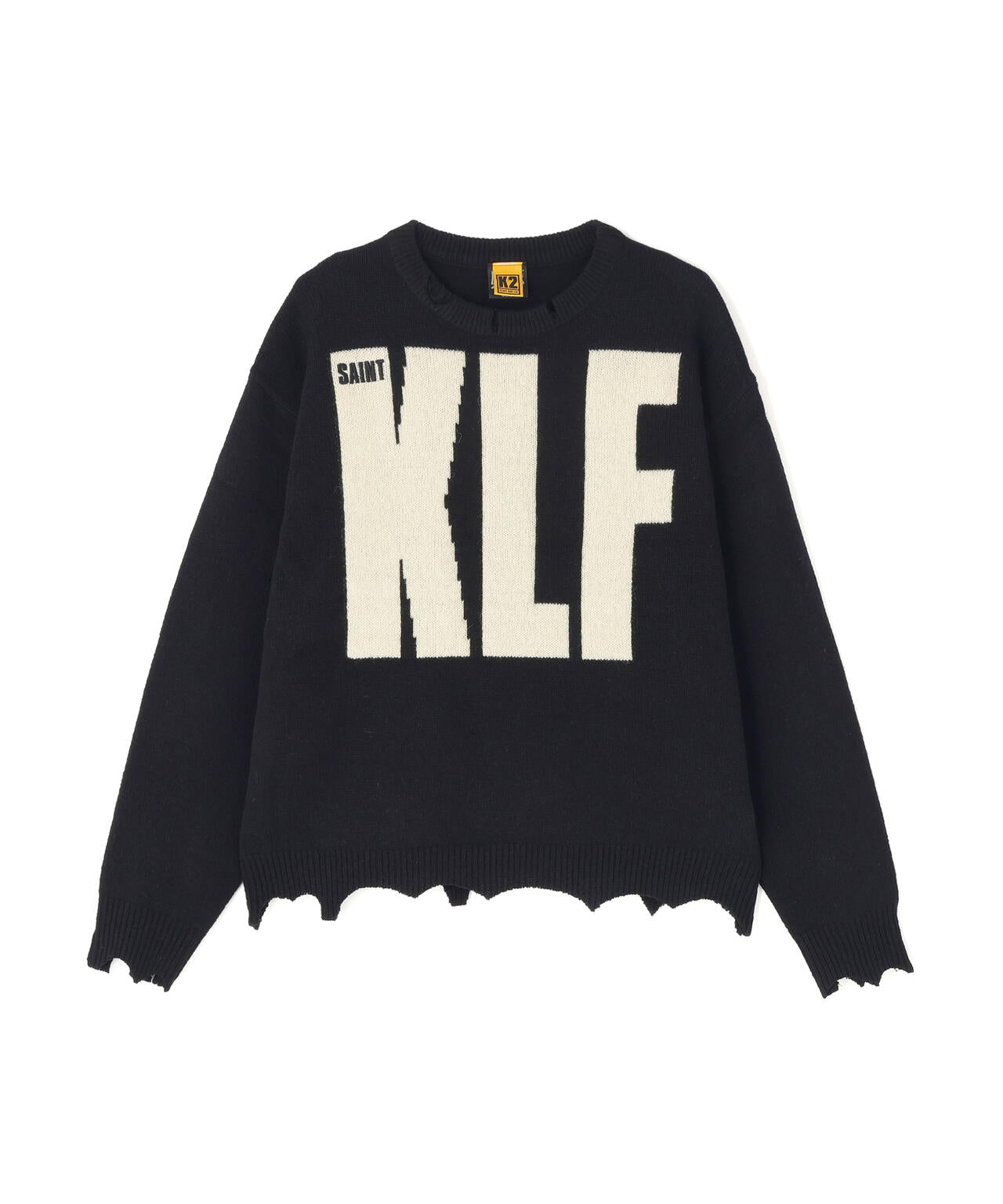 SAINT MICHAEL/セントマイケル/KLF CREW NEECK KNIT/KLF/BLACK | ROYAL