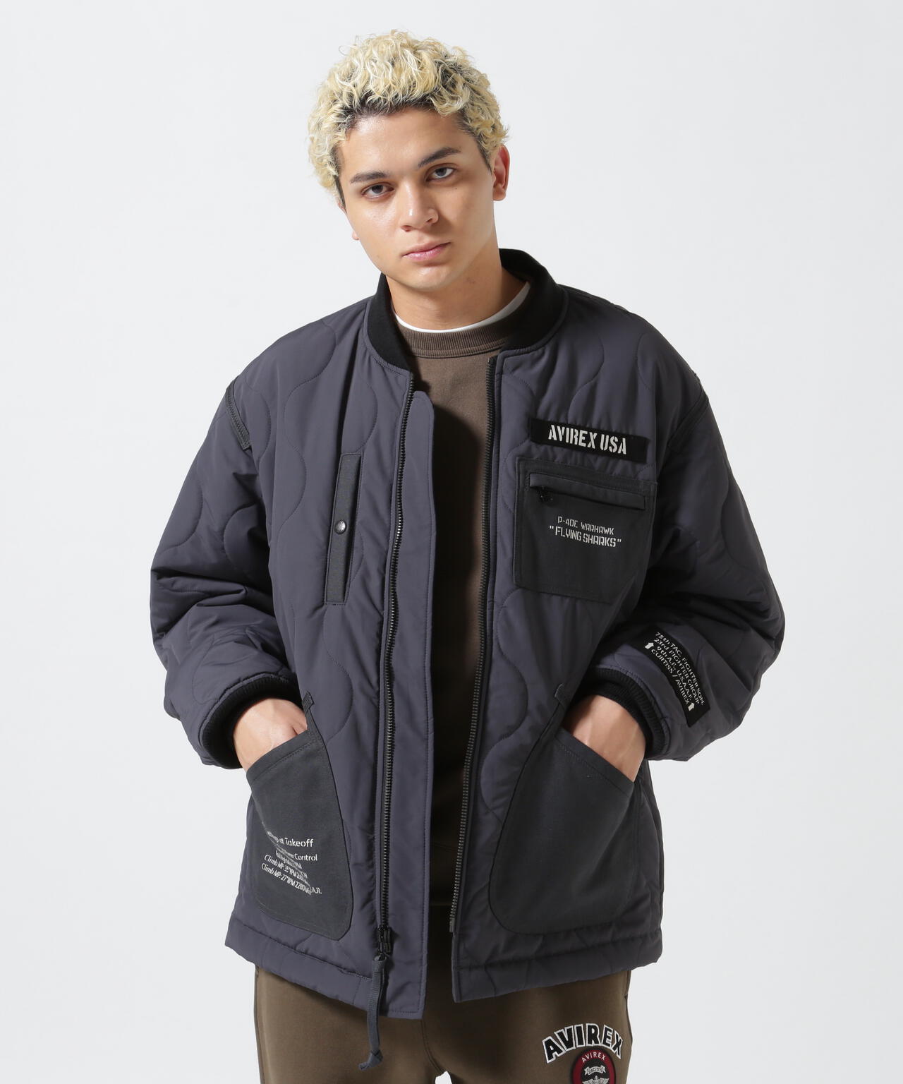 QUILTED ARMY JACKET FLYNIG SHARKS / キルティング アーミー