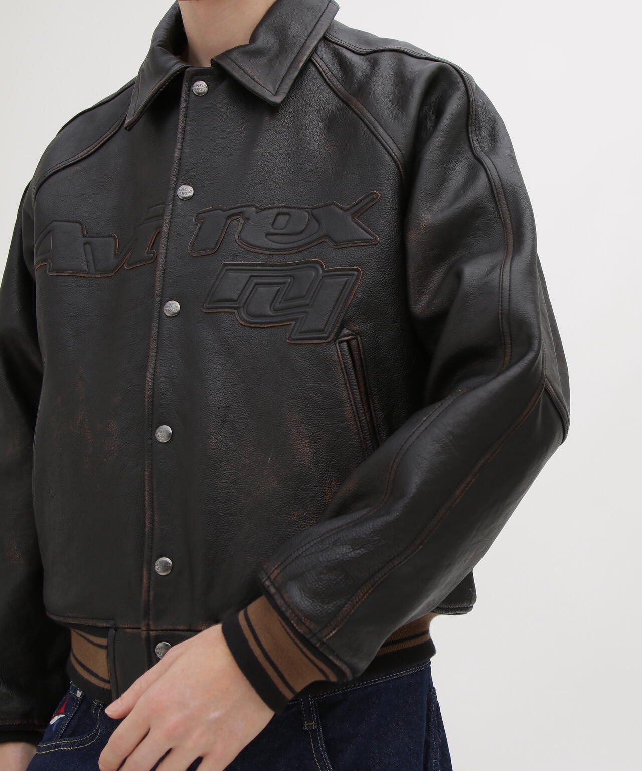 VARISTY LEATHER ”GOALERS” VINTAGE BLACK | AVIREX（アヴィレックス