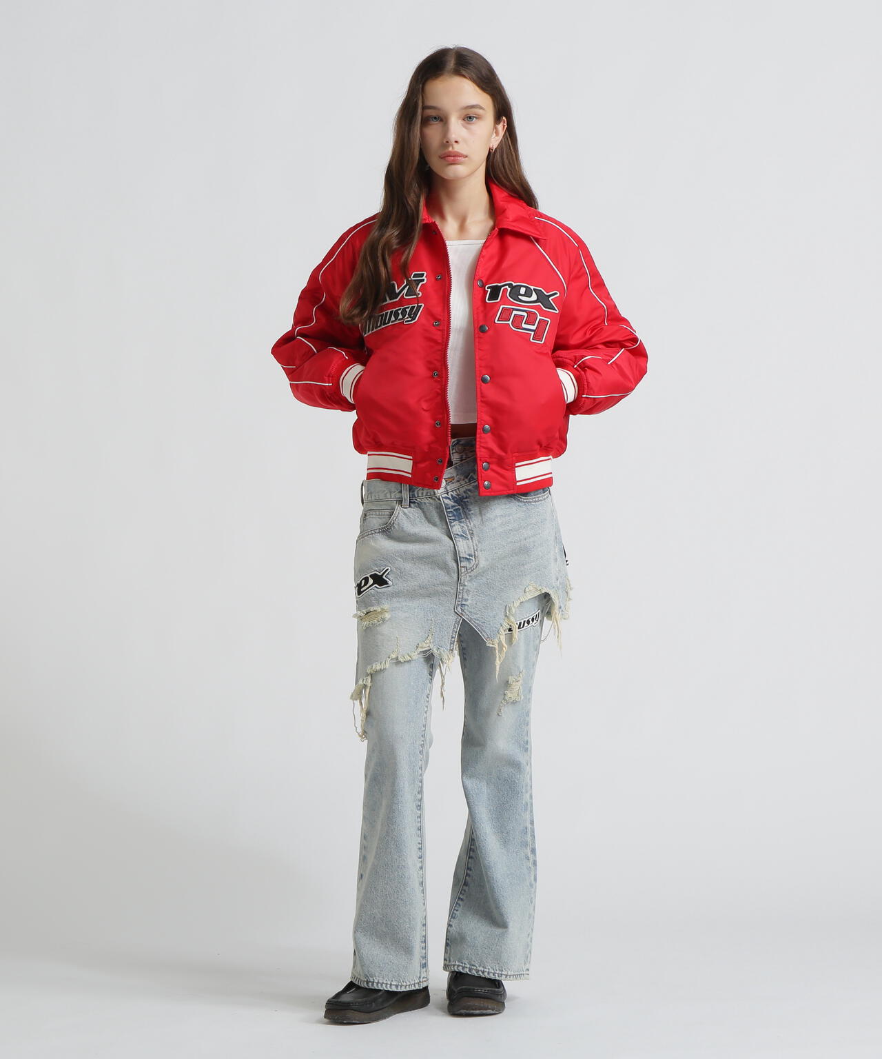 AVIREX×MOUSSY》TWIN SLIM FLARE DENIM PANTS | AVIREX