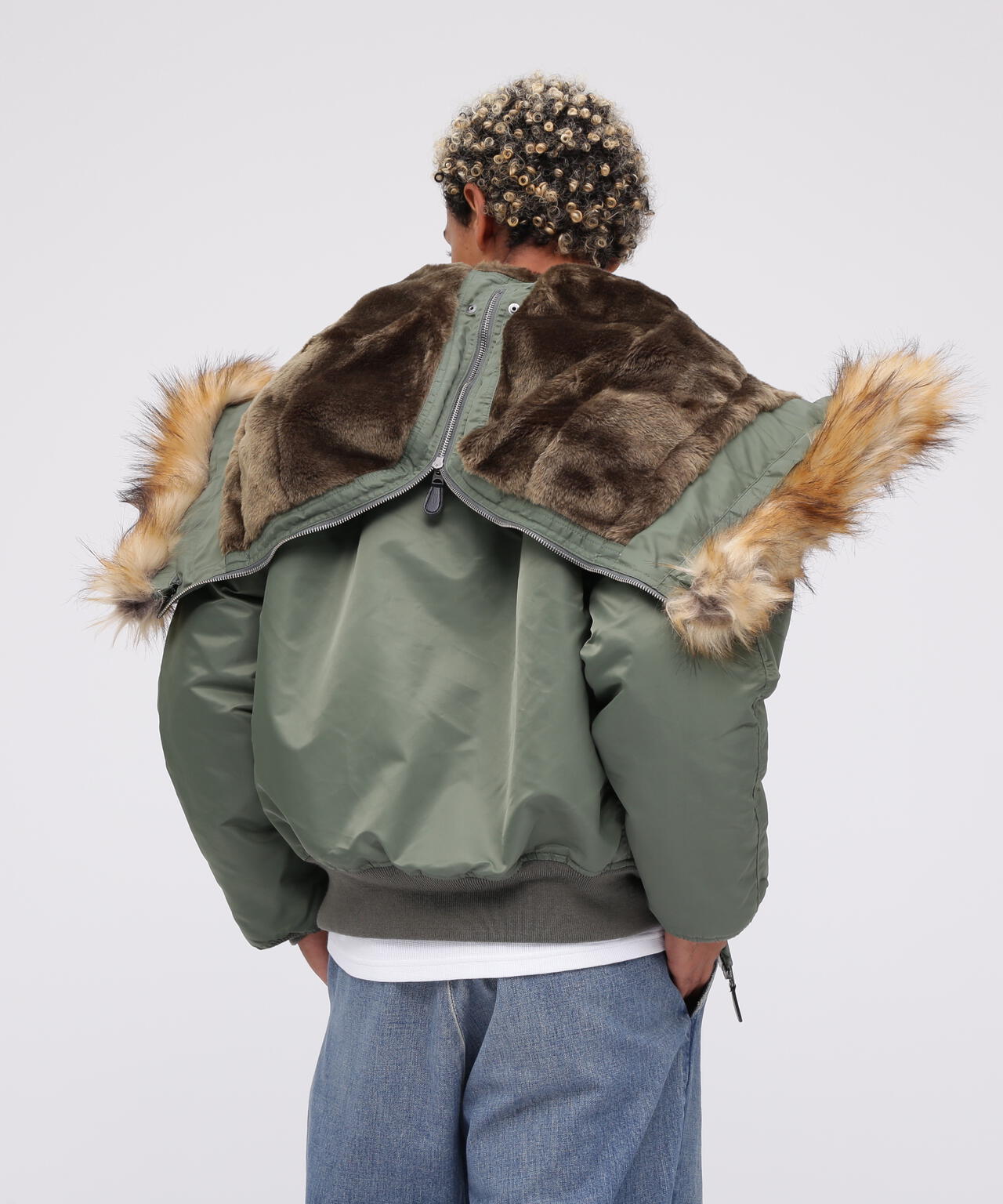 Y2K✨アヴィレックス N-2B ミリタリージャケット 短丈 ファー ボア