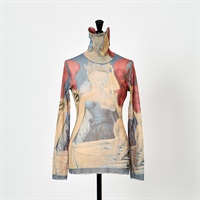 JEAN PAUL GAULTIER パワーネット カットソー 40 ベージュ ブルー