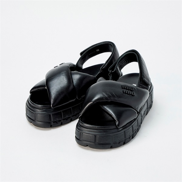 MIU MIU サンダル 36 ブラック ナッパレザー | MixTHINKS（ミックス