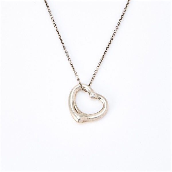 TIFFANY & Co. オープンハート 1ダイヤ ネックレス シルバー 925