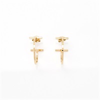 TIFFANY & Co. Tワイヤーフープ ピアス イエローゴールド 750YG