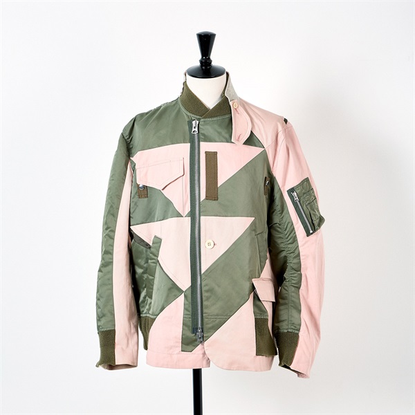 sacai ブルゾン 2 21-02446M カーキグリーン ピンク グレー コットン