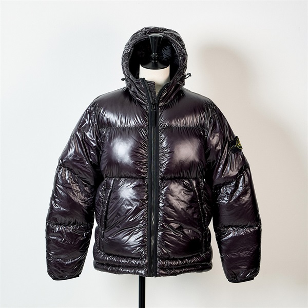 STONE ISLAND ダウンジャケット L ブラック ナイロン | MixTHINKS