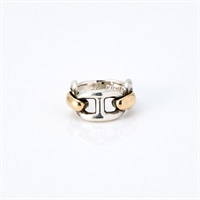 HERMES シェーヌダンクル コンビ リング 52 シルバー ゴールド 925