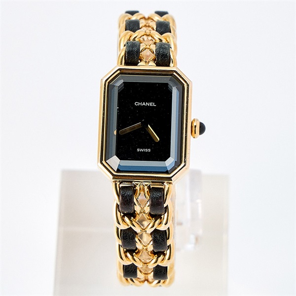 CHANEL プルミエール H0001 クオーツ 腕時計 L ブラック文字盤