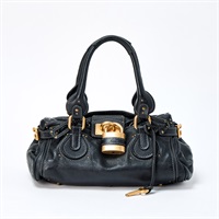 Chloe パディントン ミディアム ハンドバッグ ブラック ゴールド