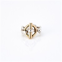 HERMES シェーヌダンクル クロワゼット リング 48 シルバー ゴールド