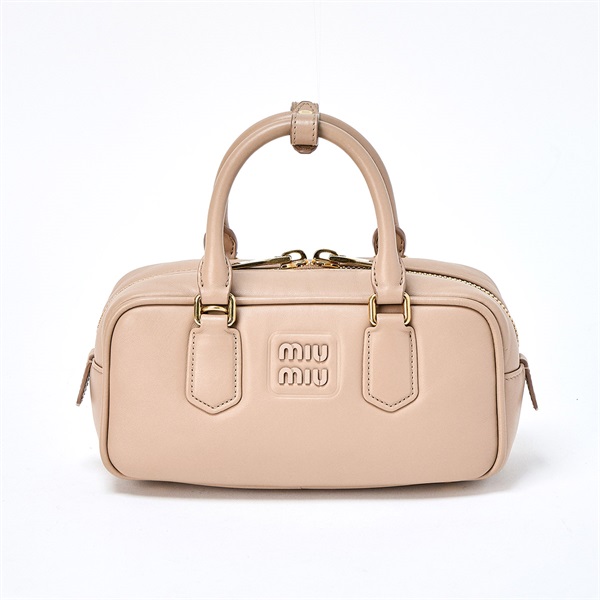 MIU MIU アルカディ ミニ ハンドバッグ ベージュ ゴールド レザー