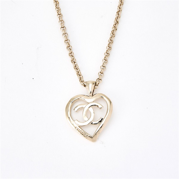 CHANEL ココマーク B22P ハート ネックレス シャンパンゴールド GP