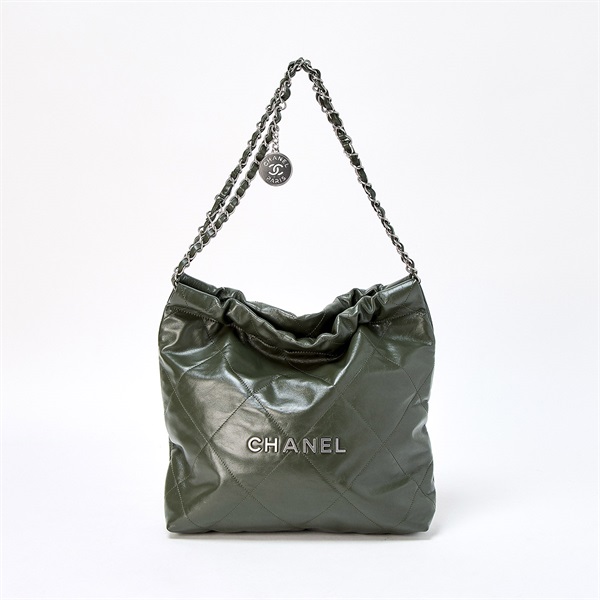 CHANEL シャネル22 スモール 2021年 ショルダーバッグ カーキ シルバー